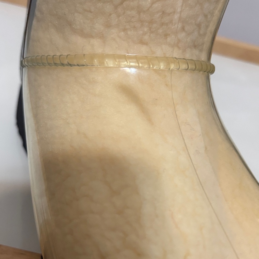 UGG Classic Clear PVC Shearling Short Waterproof Boots with Pale Yellow Lining - Picture 14 of 16